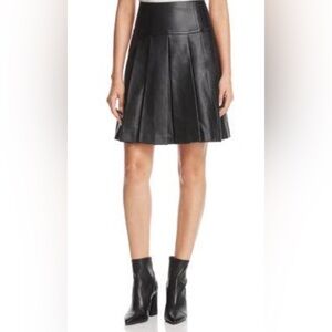 Michael Kors Faux Leather Pleated Skirt